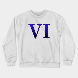 Blue Roman Numeral 6 VI Crewneck Sweatshirt